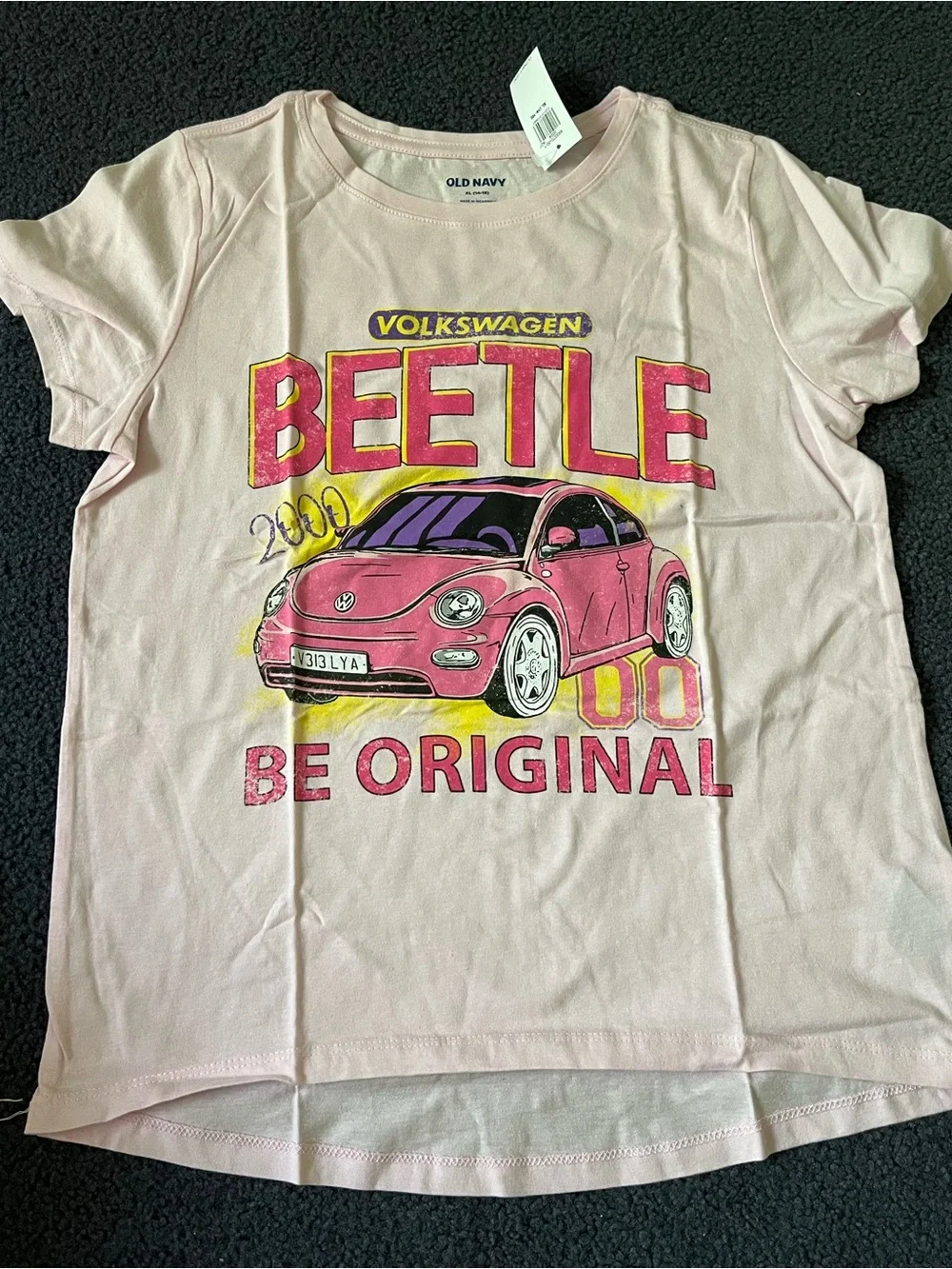 Old Navy Pink Volkswagen Beetle Graphic Tee